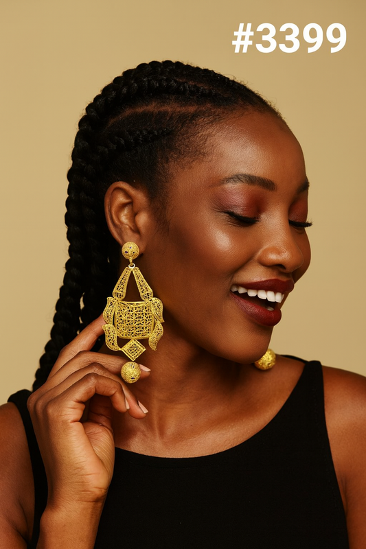 Gold Plated Designer Earrings Combo Finger Ring, PMJ Model No: 3399