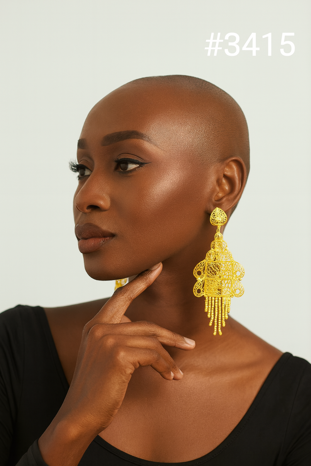 Gold Plated Designer Earrings Combo Finger Ring, PMJ Model No: 3415