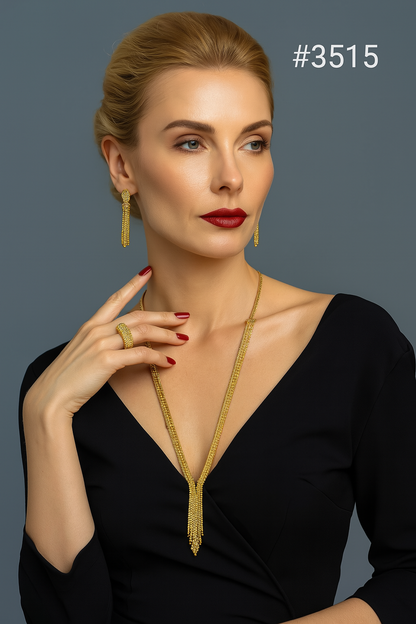 Gold Plated Beautiful Stylish Long Necklace MODEL:3515