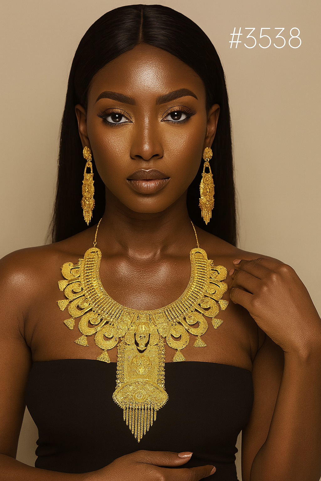 Gold Plated Beautiful Stylish Long Necklace MODEL:3538