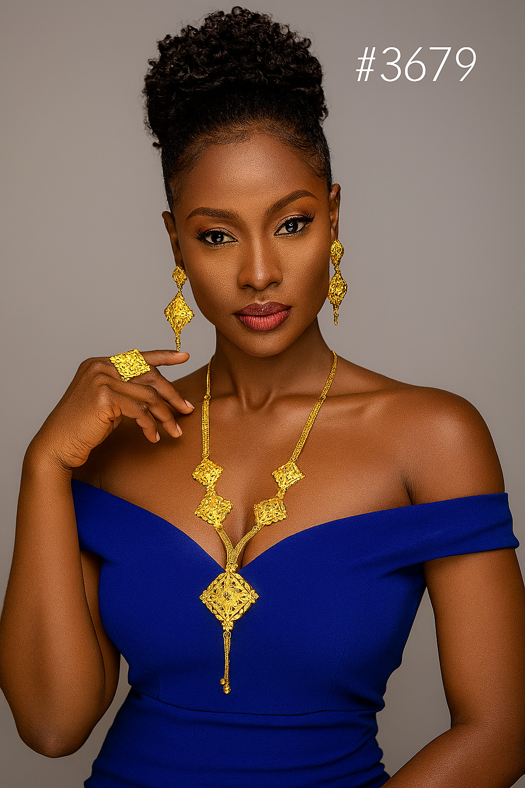 Exclusive Gold Plated Long Necklaces Set, PMJ Model No: 3679