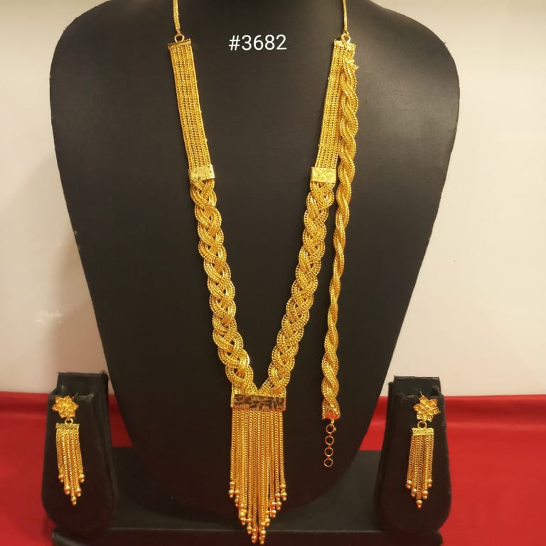 Exclusive Gold Plated Long Necklaces Set, PMJ Model No: 3682