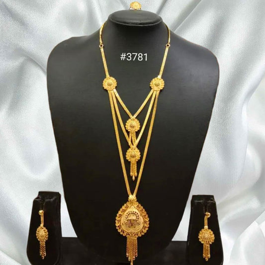 Exclusive Gold Plated Long Necklaces Set, PMJ Model No: 3781