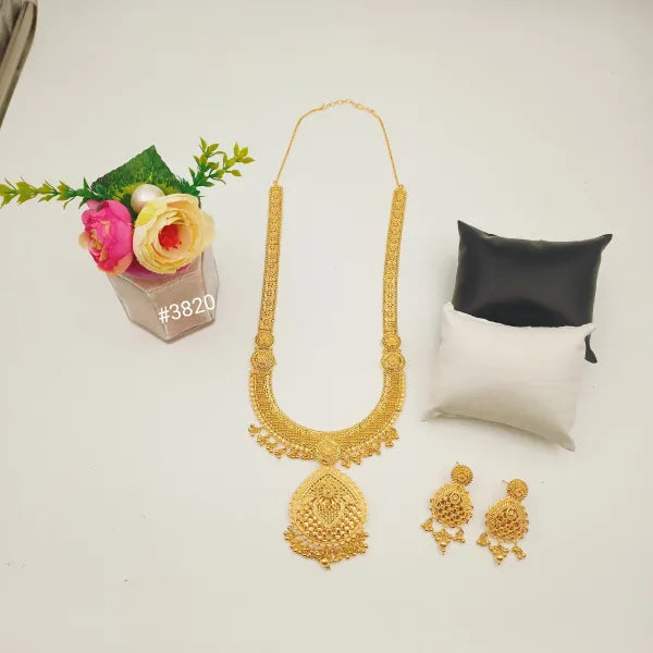 Exclusive Gold Plated Long Necklaces Set, PMJ Model No: 3820