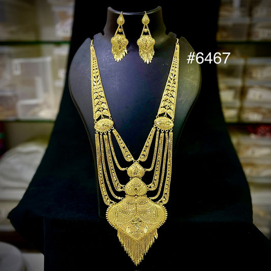 Gold Plated Long Necklaces Set, PMJ Model No: 6467