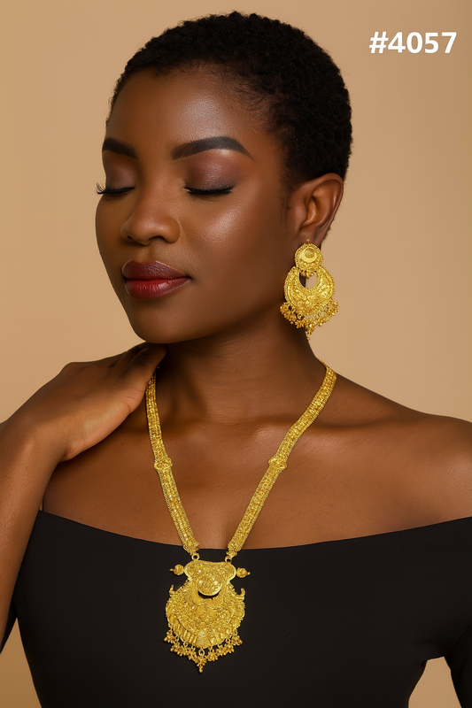 Gold Plated Long Necklaces Set, PMJ Model No: 4057