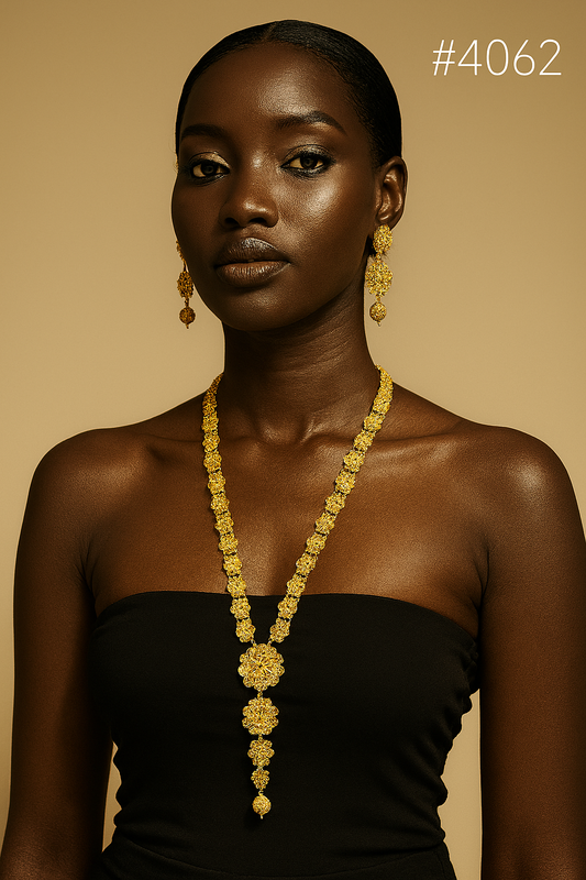 Gold Plated Long Necklaces Set, PMJ Model No: 4062