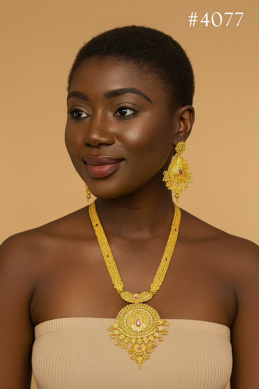 Gold Plated Long Necklaces Set, PMJ Model No: 4077