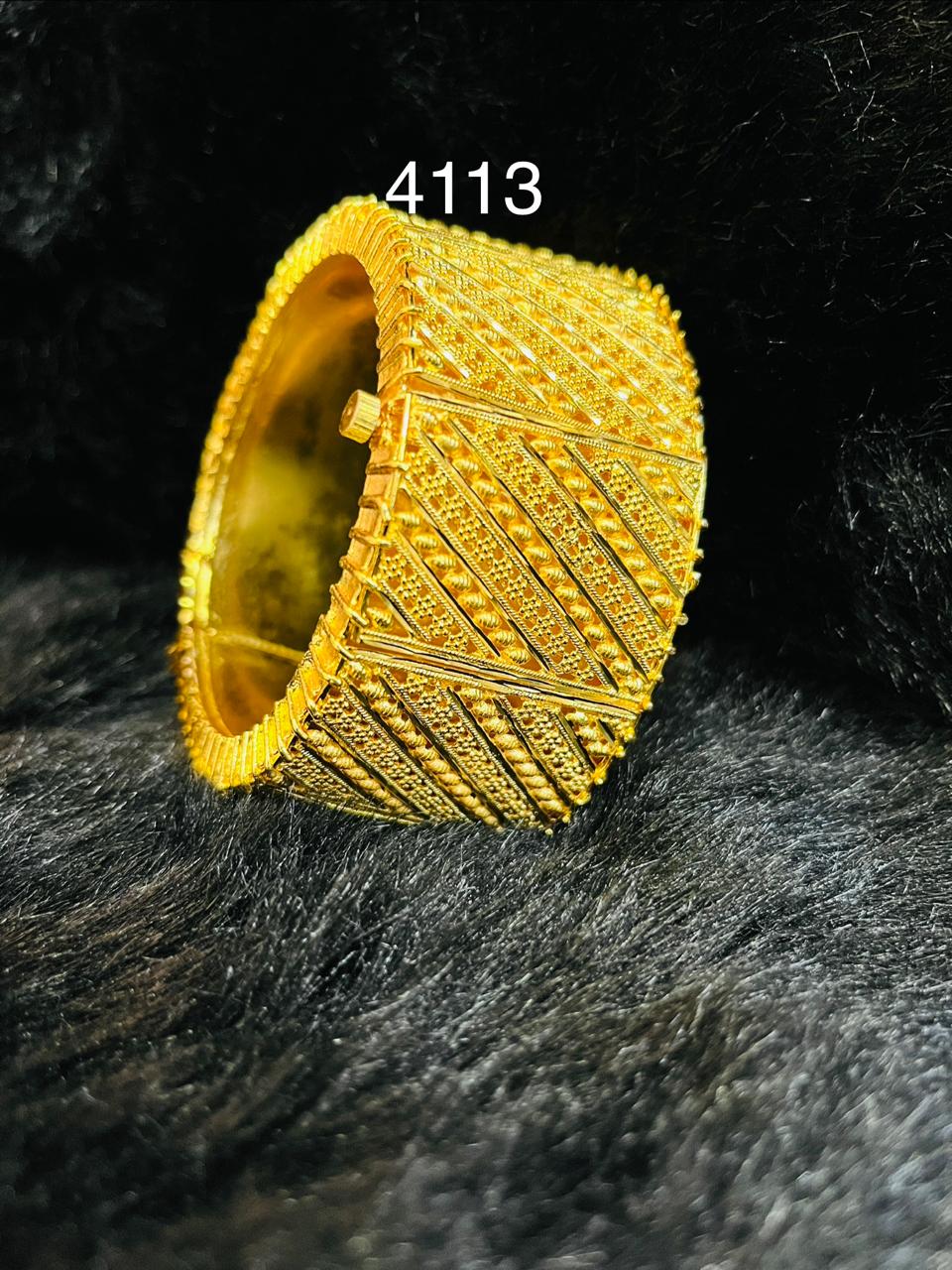 Gold Plated Bridal Wear Bangles, PMJ Model No: 4113