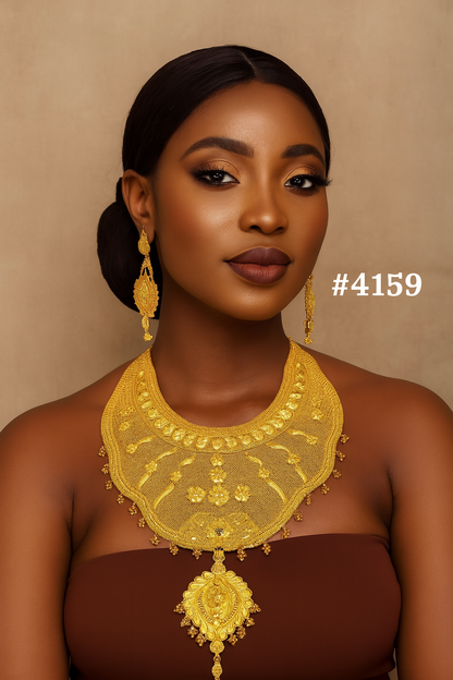 gold-plated-beautiful-stylish-long-necklace-with-earrings-model NO : 4159