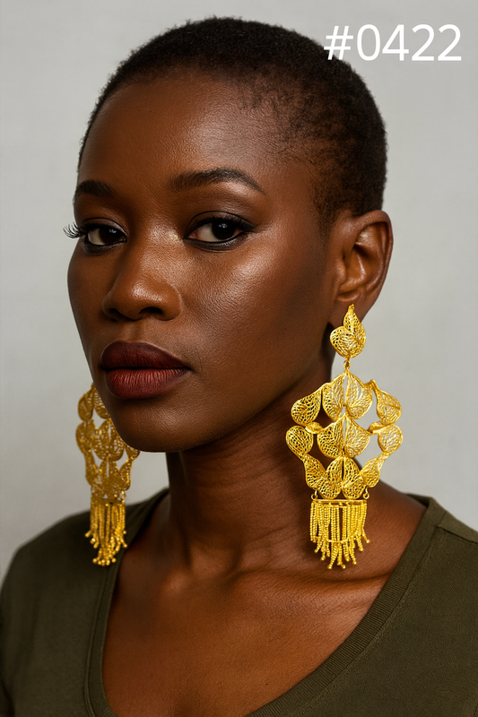 PMJ Indian Fancy Gold Look Beautiful Earrings Set Collier Taylor Swift Hollywood Movie Style Junk Jewelry Sale MODEL : 422