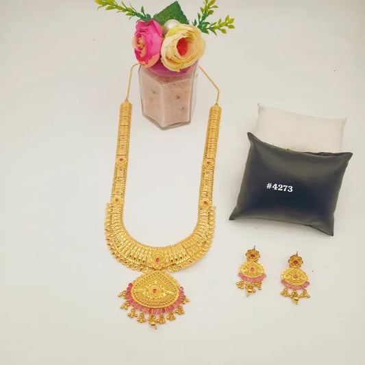 Exclusive Gold Plated Long Necklaces Set, PMJ Model No: 4273