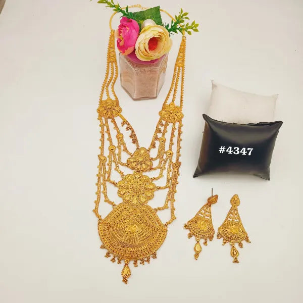 Exclusive Gold Plated Long Necklaces Set, PMJ Model No: 4347