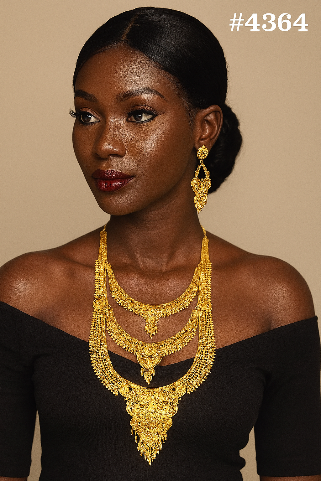 Exclusive Gold Plated Long Necklaces Set, PMJ Model No: 4364