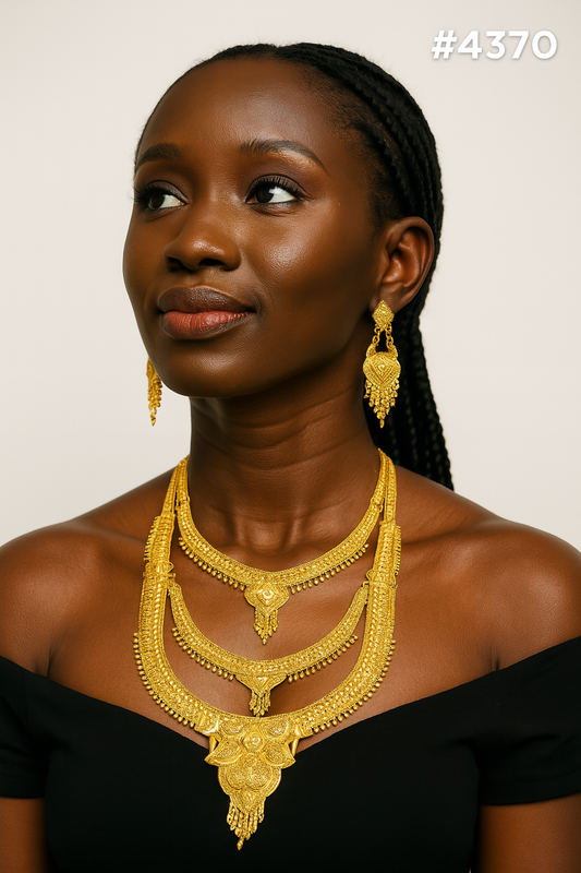 Exclusive Gold Plated Long Necklaces Set, PMJ Model No: 4370