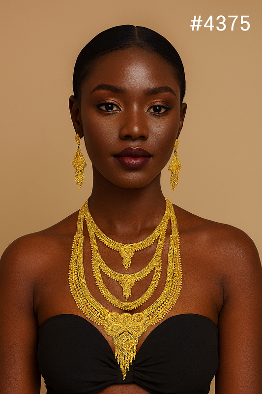 Exclusive Gold Plated Long Necklaces Set, PMJ Model No: 4375