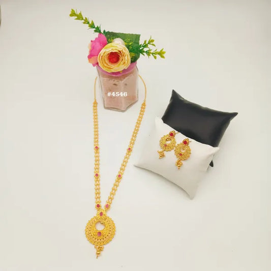 Gold Plated Long Necklaces Set, PMJ Model No: 4546