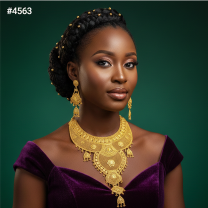 Designer Gold Plated Long Necklace Set, PMJ Model No: 4563