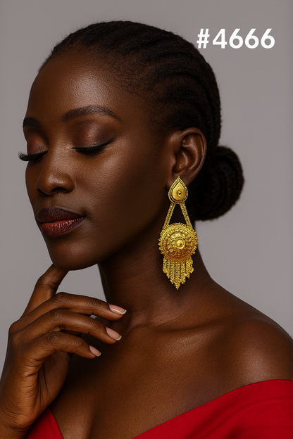 Exclusive Designer Gold Plated Earrings, PMJ Model No: 4666
