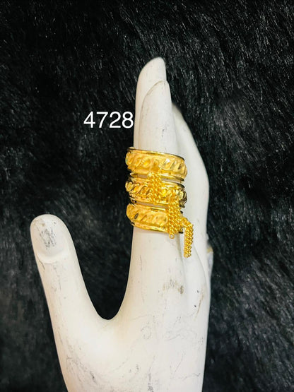 Stylish Gold Plated Ladies Finger Ring, PMJ Model No: 4728