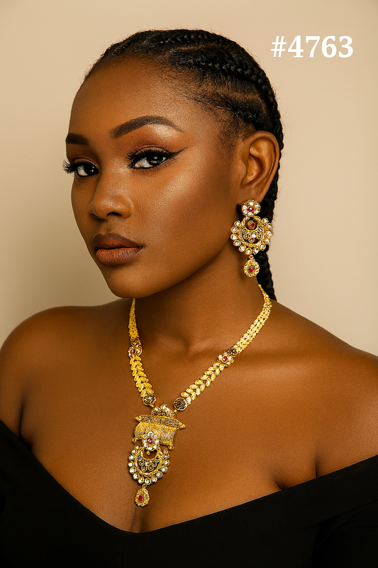 PMJ SPECIAL LONG NECKLACE WITH EARRINGS MODEL NO:4763