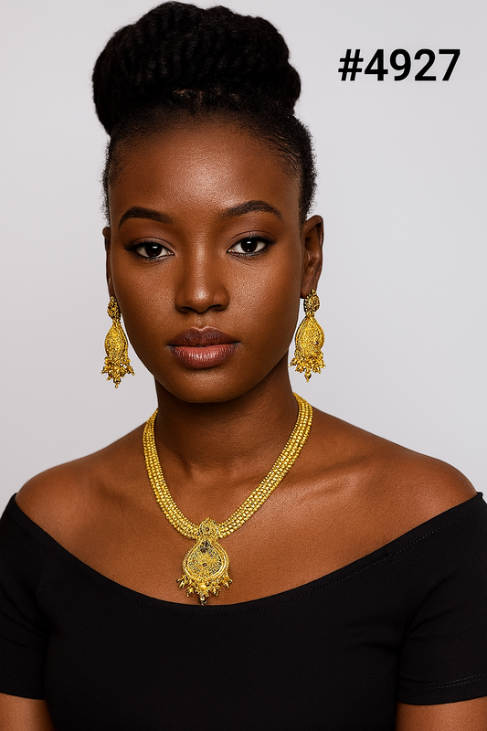 Exclusive Gold Plated Long Necklaces Set, PMJ Model No: 4927