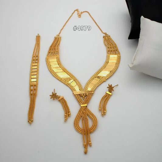 Gold Plated Short Necklace Set, PMJ Model No: 4979