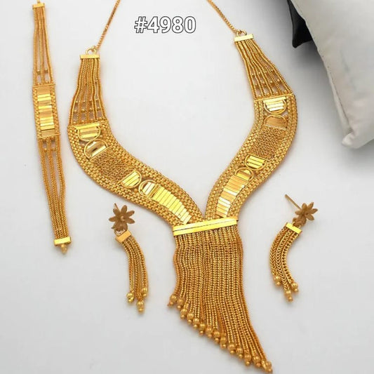 Gold Plated Short Necklace Set, PMJ Model No: 4980