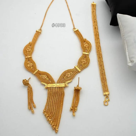 Gold Plated Short Necklace Set, PMJ Model No: 4983