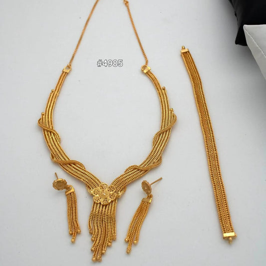 Gold Plated Short Necklace Set, PMJ Model No: 4985