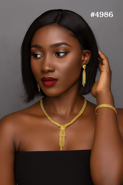 Gold Plated Short Necklace Set, PMJ Model No: 4986