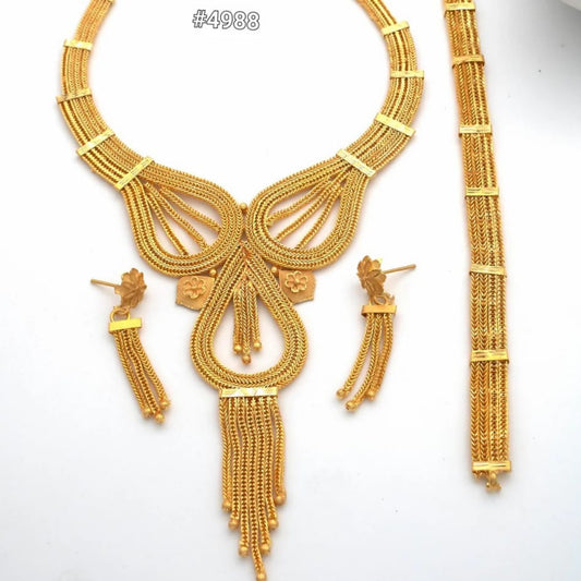 Gold Plated Short Necklace Set, PMJ Model No: 4988