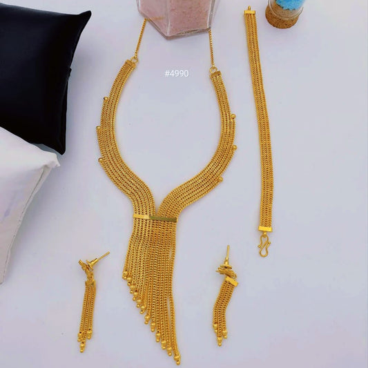 Gold Plated Short Necklace Set, PMJ Model No: 4990