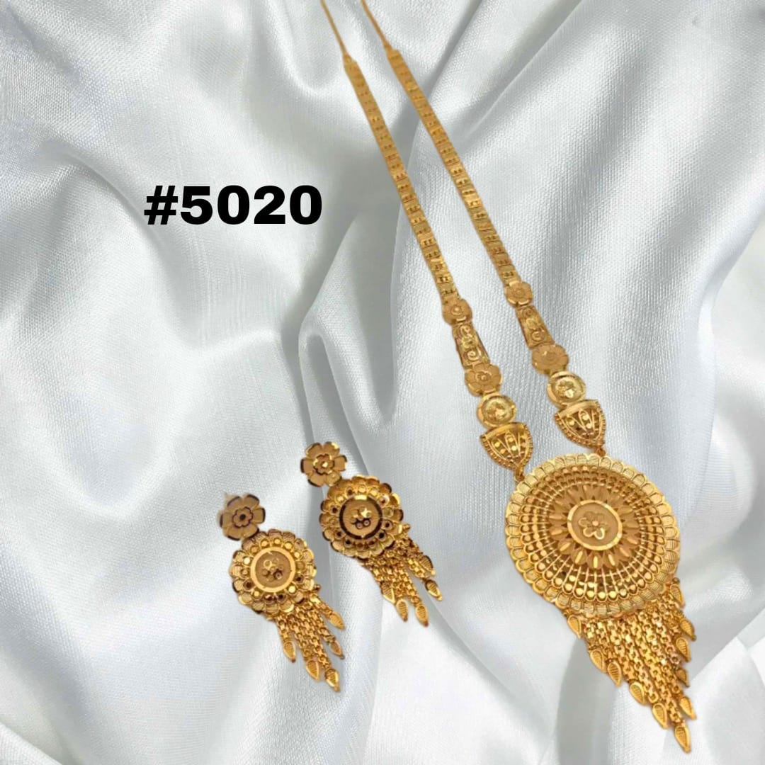 Exclusive Gold Plated Long Necklaces Set, PMJ Model No: 5020