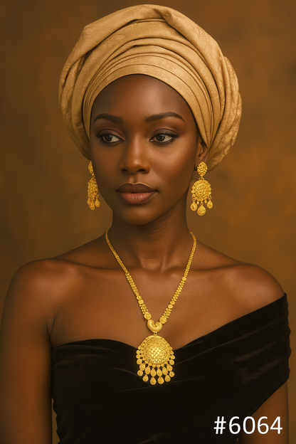 Exclusive Gold Plated Long Necklaces Set, PMJ Model No: 6064