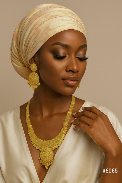 Exclusive Gold Plated Long Necklaces Set, PMJ Model No: 6065