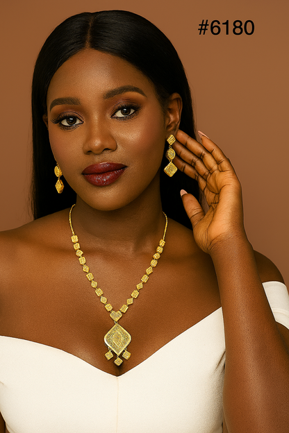 Gold Plated Long Necklace Set, PMJ Model No: 6180