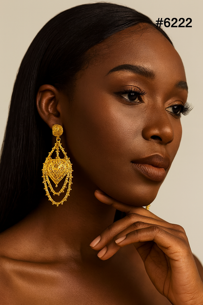 Exclusive Designer Gold Plated Earrings, PMJ Model No: 6222