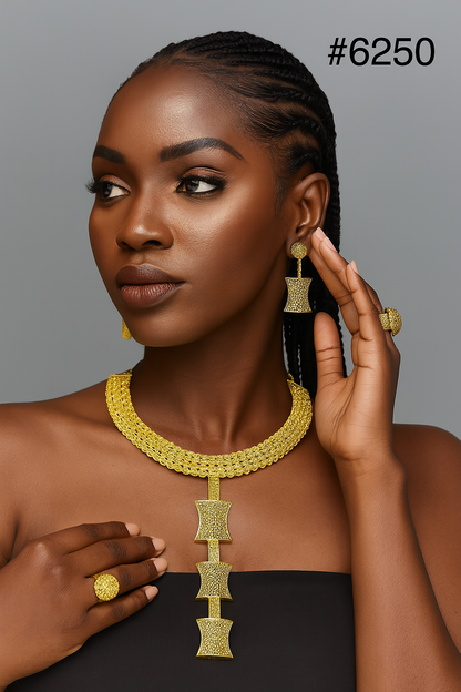 Gold Plated Long Necklace Set, PMJ Model No: 6250