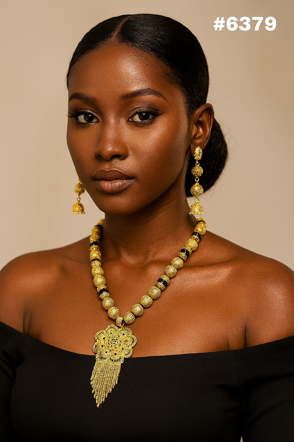 Gold Plated Hand Made Jewelry Long Necklace Set, PMJ Model No: 6379