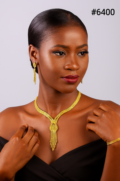 Gold Plated Short Necklace Set, PMJ Model No: 6400