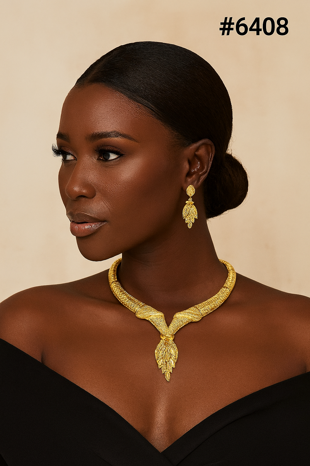 Gold Plated Short Necklace Set, PMJ Model No: 6408