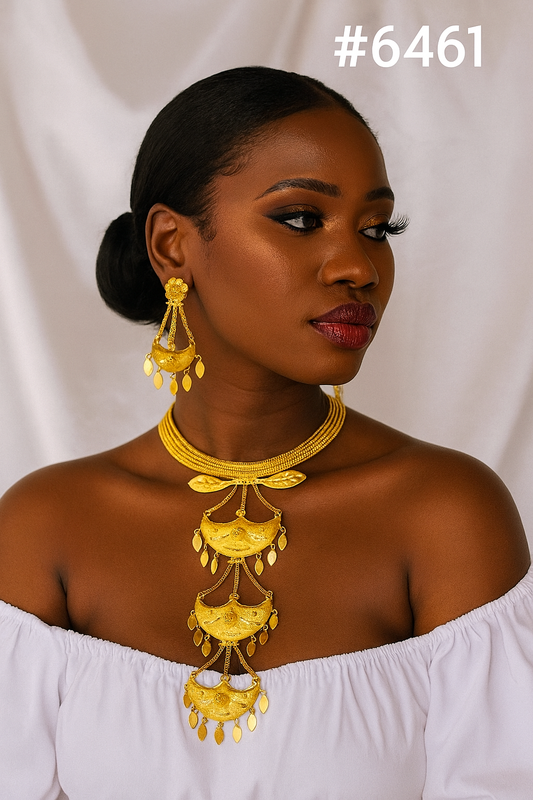 Gold Plated Long Necklaces Set, PMJ Model No: 6461