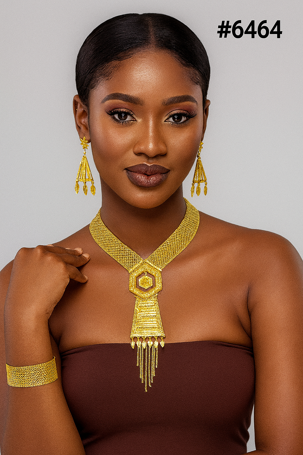 Gold Plated Long Necklaces Set, PMJ Model No: 6464