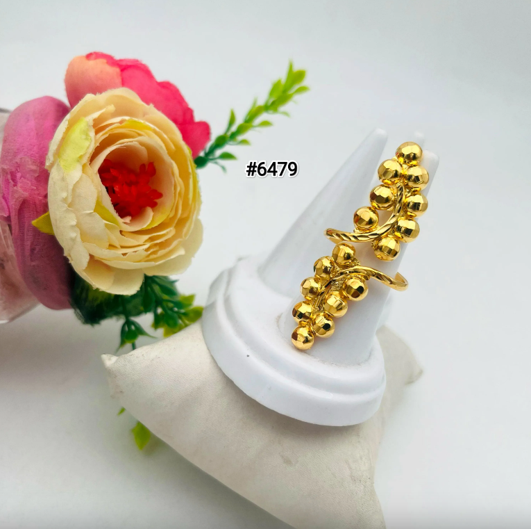 Stylish Gold Plated Ladies Finger Ring, PMJ Model No: 6479