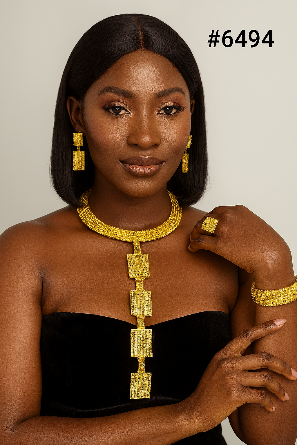 Designer Gold Plated Long Necklace Set, PMJ Model No: 6494