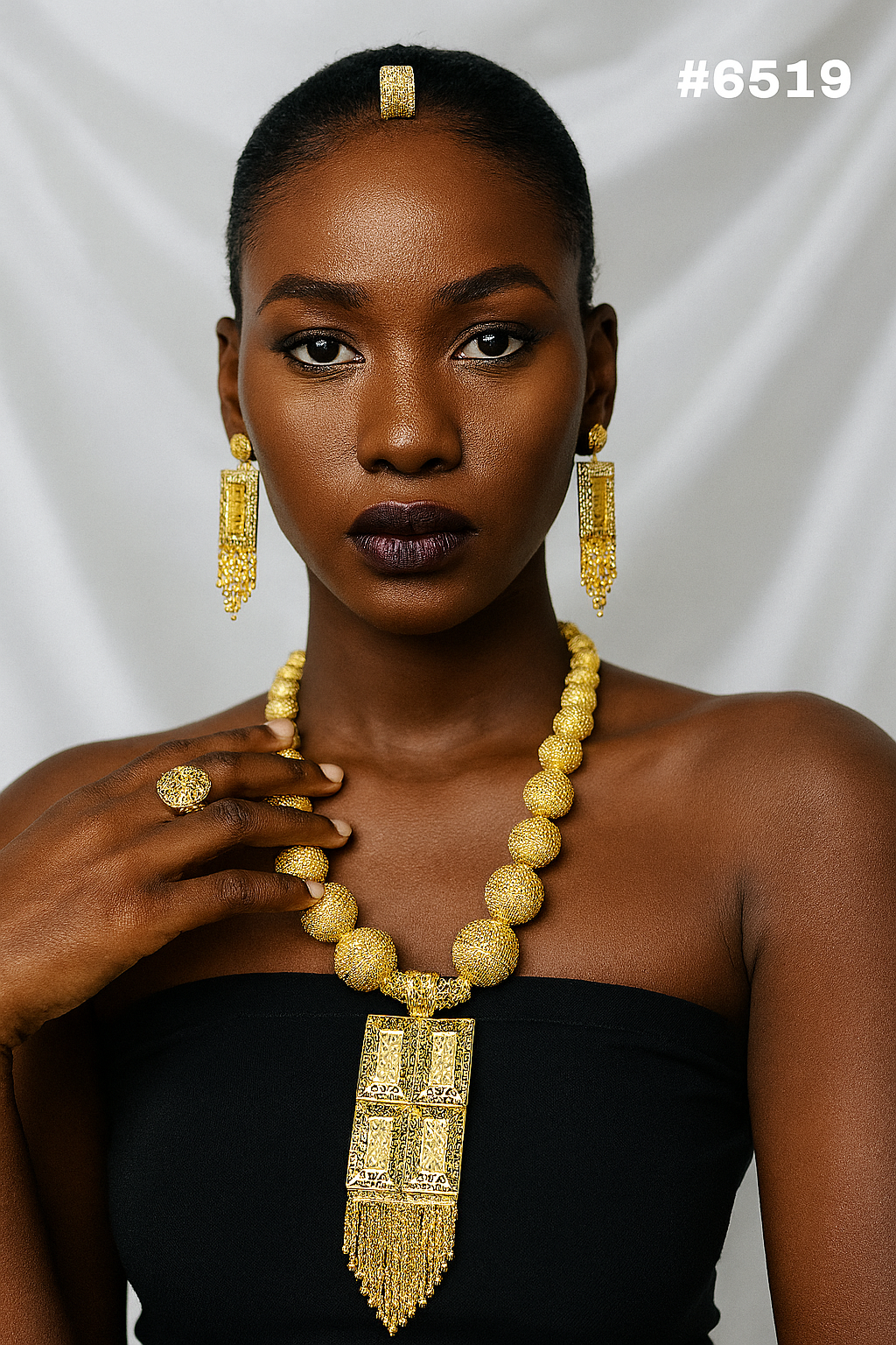 Exclusive Gold Plated Long Necklaces Set, PMJ Model No: 6519