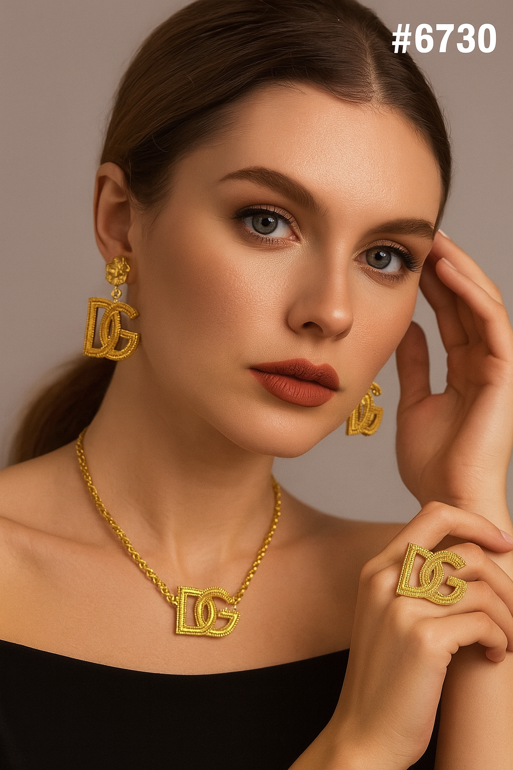 Gold Plated Bridal Short Necklace Set, PMJ Model No: 6730