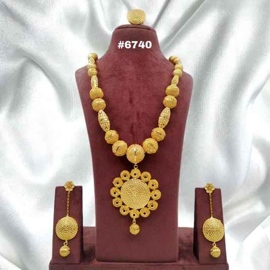 Exclusive Gold Plated Long Necklaces Set, PMJ Model No: 6740