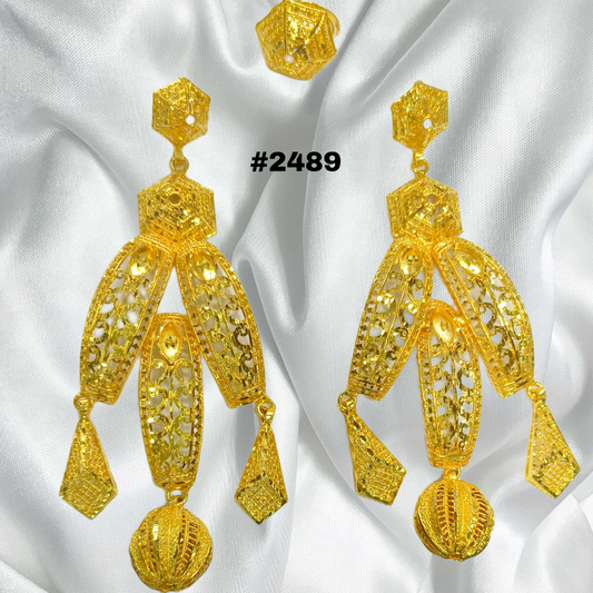 Gold Plated Designer Earrings Combo Finger Ring, PMJ Model No: 2489